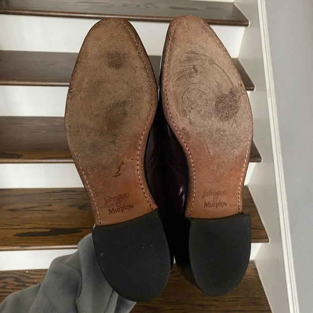 Johnston & Murphy Optima Dress Shoes Loafers Kiltie Tassel Burgundy Size‎ 10B
